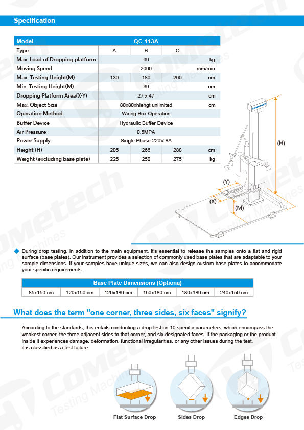 QC-113A Pneumatic Type Drop Tester