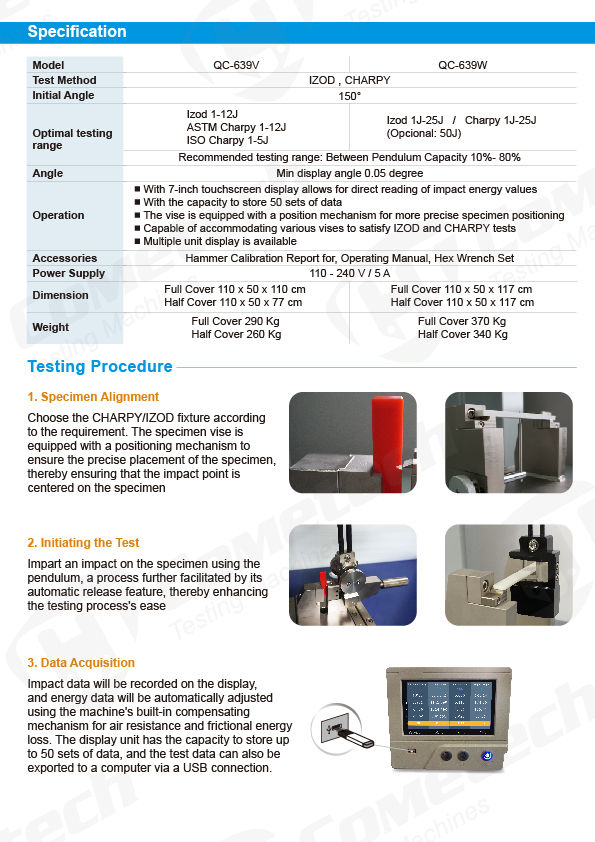 QC-639V/W Impact Tester Digital Type